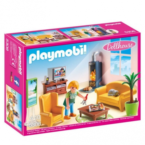 Конструктор Playmobil Кукольный дом: Гостиная с камином 37896422 3
