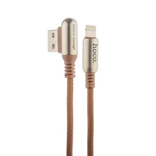 USB дата-кабель Hoco U17 Capsule Lightning (1.2 м) Светло коричневый