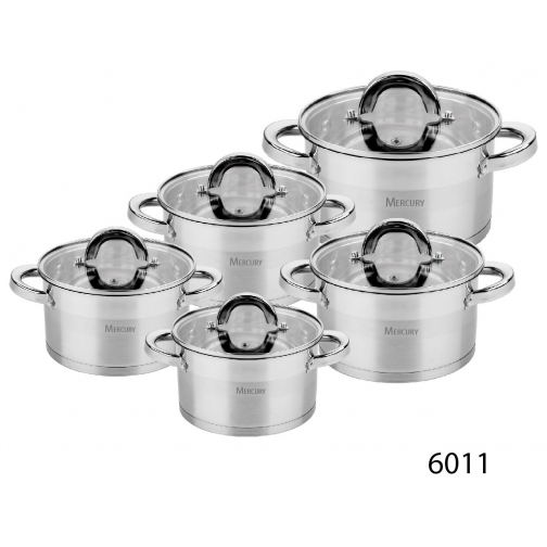 Набор посуды из нержавеющей стали Mercury, 10 предметов 37774687