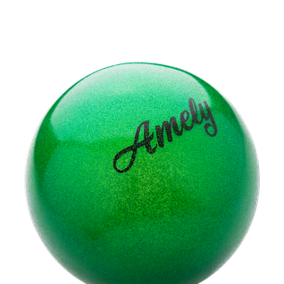 Мяч для художественной гимнастики Amely Agb-103 19 см, зеленый, с насыщенными блестками