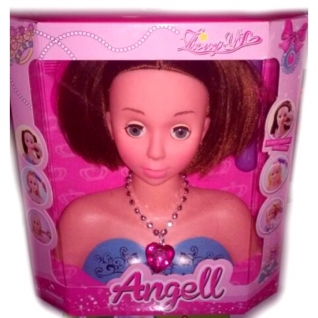 Кукла-манекен для создания причесок Angell - Брюнетка в голубом Shantou