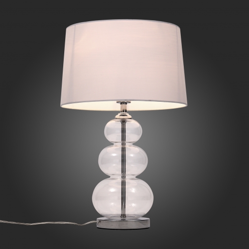 Настольная лампа St Luce Хром, Прозрачное стекло/Белый E27 1*60W 37397091 4