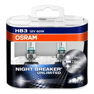 Лампа Osram HB3 60W 12V Night Breaker Unlimited 2 шт. 9005NBU-DUOBOX Osram