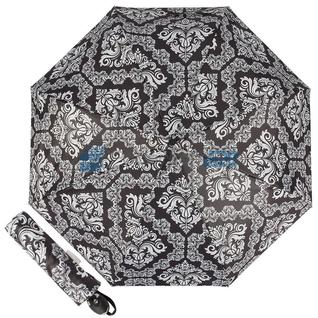 Зонт складной "Паттерн", черный/серебро