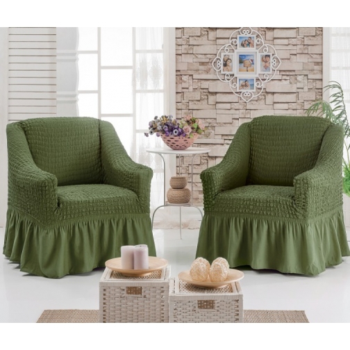 Набор чехлов на 2 кресла, цвет зеленый 37787647
