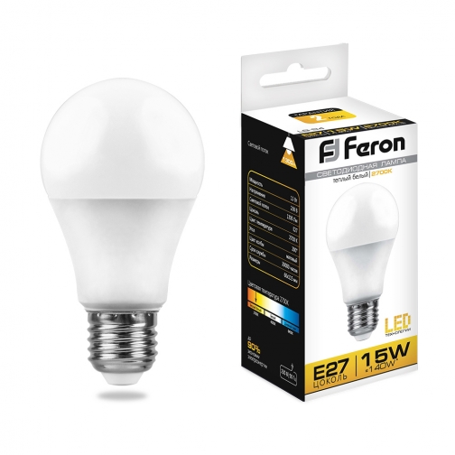 Светодиодная лампа Feron LB-94 (15W) 230V E27 2700K A60 8163787