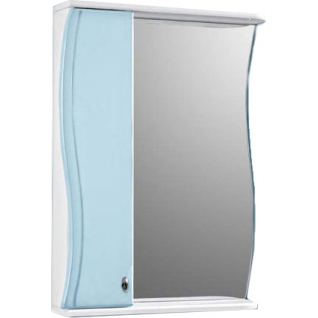 Зеркало-шкаф АкваМаста 02 левостороннее голубой со светильником
