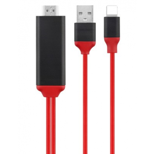 HDMI Lightning кабель 2 метра (красный) a5-01b Lefo 37466980 1