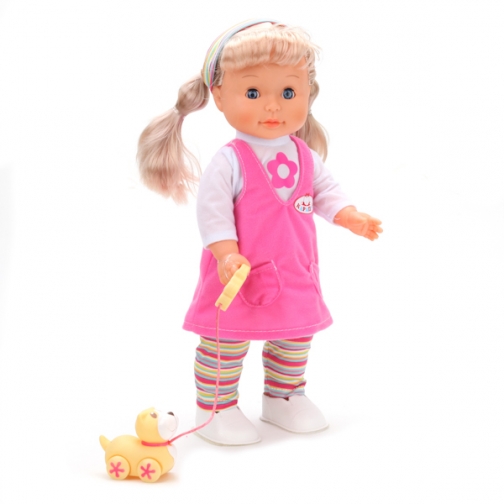 Интерактивная кукла с щенком (звук, ходит), 40 см Карапуз 37734112