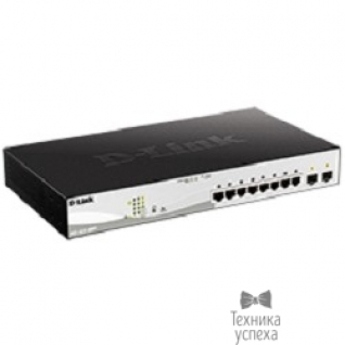 D-Link D-Link DGS-1210-10MP/F1A Настраиваемый коммутатор WebSmart с 8 портами 10/100/1000Base-T и 2 портами 1000Base-X SFP (8 портов с поддержкой PoE 802.3af/802.3at (30 Вт), PoE-бюджет 130 Вт)
