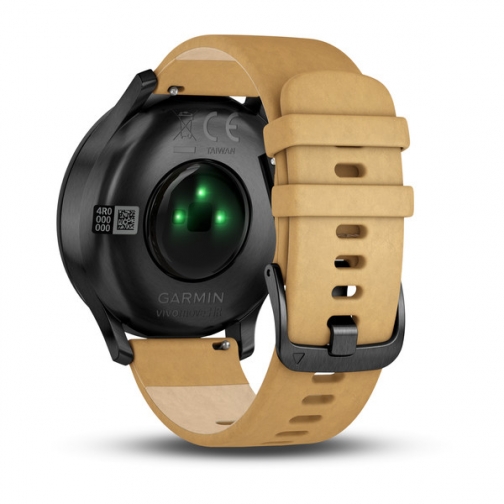 Смарт-часы Garmin vivomove HR, Premium, Onyx Black with Tan Suede 37532864