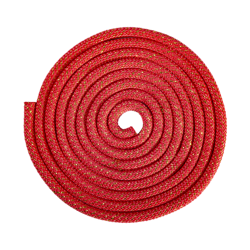 Скакалка для художественной гимнастики Amely Rgj-304, 3м, красный/золотой, с люрексом 42219725 2