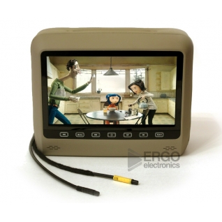 Подголовник со встроенным DVD плеером и LCD монитором 9" ERGO ER9HD (Бежевый) Ergo
