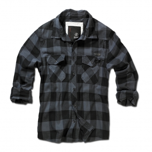 Рубашка Brandit в клетку, цвет чёрно-серый (размер S) 5677267 1