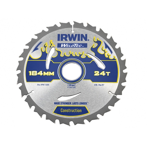 Диск пильный Irwin Aluminium 184х2,5x48Tx30/20/16 мм, по цветным металлам, пластику 8230854