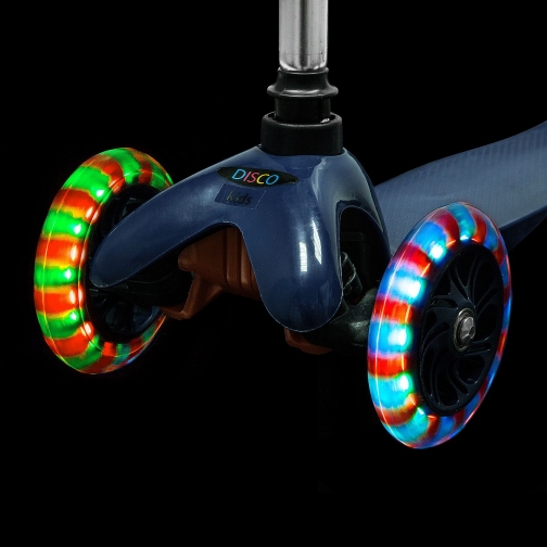 Самокат-кикборд Disco-kids (светятся колеса), темно-синий Novatrack 37715523 5