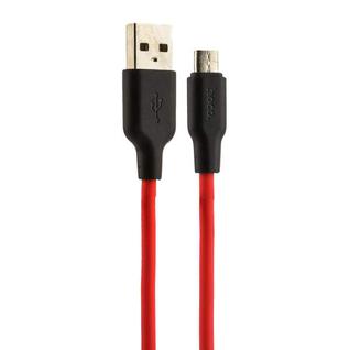 USB дата-кабель Hoco X21 Silicone MicroUSB (1.2 м) Black & Red