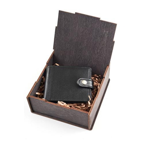 Подарочный набор: портмоне комбинированное + коробка из дерева 42783929 6