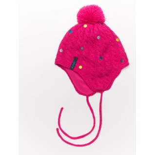 Зимняя шапка с манишкой Buki F18-706 розовая 50-52