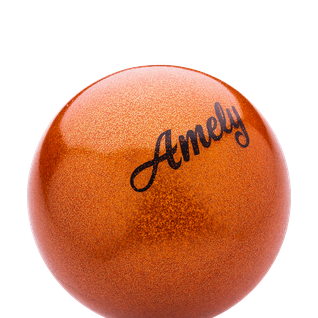 Мяч для художественной гимнастики Amely Agb-103 15 см, оранжевый, с насыщенными блестками