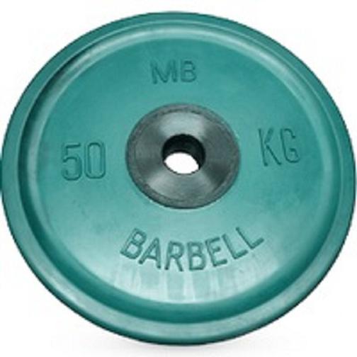 Mb Barbell Диск обрезиненный MB BARBELL цветной 50 кг 51 мм DR-MBК51-50C 5754421