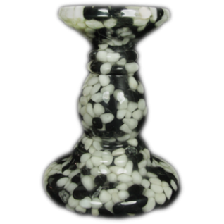 Подсвечник для большой свечи"Fondali", 16 см, Мрамор белый, мрамор черный с белыми прожилками