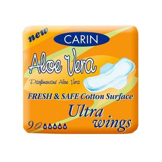 Гигиенические прокладки с крылышками Carin ultra wings Aloe Vera, 9 шт
