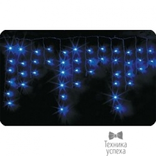 Neon-night NEON-NIGHT Гирлянда Айсикл (бахрома) светодиодный, 2,4х0,6м, эффект мерцания, белый провод, 220В, диоды СИНИЕ 255-035