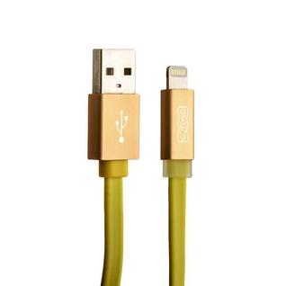 USB дата-кабель COTEetCI R1 FLAT series Lightning+MFI+Led CS2026-CE (1.0 м) золотистый
