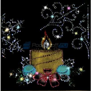 Картина "Рождественская Свечка" с кристаллами Swarovski
