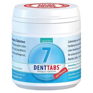 Denttabs Таблетки для чистки зубов DENTTABS Stevia-Mint mit Fluorid 125 Tabletten