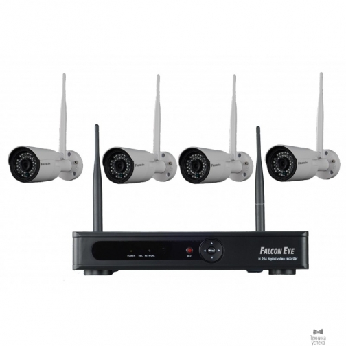 Falcon Eye Falcon Eye FE-1104WIFI KIT Комплект WI-FI видеонаблюдения 4 камеры IP Видеокамеры 1Мп ,разрешение 720P, f=3.6,ИК 30м(4шт) + 4-канальный WI-FI IP видеорегистратор 6875431