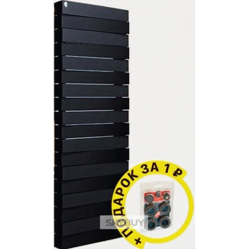 Радиатор биметаллический Royal Thermo Piano Forte Tower noir sable 18 секций, черный с монтажным набором 37965728