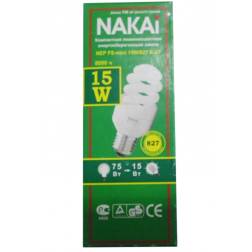 Люминесцентная лампа NEP FS mini (ультратеплый свет), цоколь E-27 NAKAI 37715262