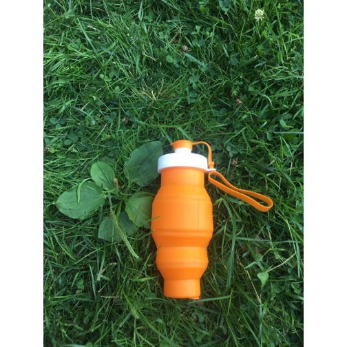 Бутылка для воды силиконовая складная 450 мл оранжевая Hobbyxit 37697912