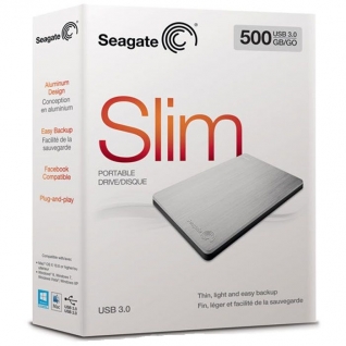 Накопитель HDD 2.5"  500 Gb USB3.0 Seagate [STCD500204] Slim Silver, внешний