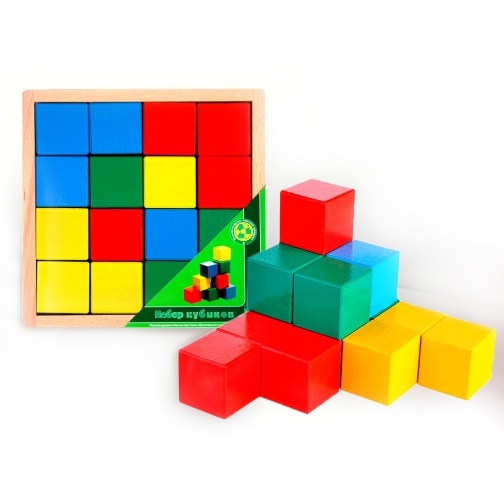 Деревянные кубики, цветные, 16 шт. Престиж 37744399