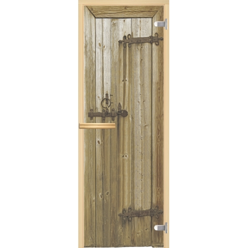 Дверь для сауны АКМА Арт-серия GlassJet СТАРОЕ ДЕРЕВО 7х19 (коробка -осина/липа) 6011776