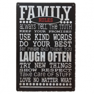 Табличка "Family Rules"