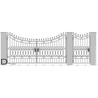 Кованые ворота калитка В-020 (2м x 3.5м)