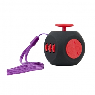 Игрушка "Кубик-антистресс Fidget Cube 3.0 Air" с веревкой, черно-красный