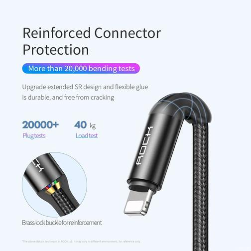 Кабель Rock R2 USB - Type-C 5A Super Fast Charge Metal Braided Charge & Sync Round Cable 42481576 5