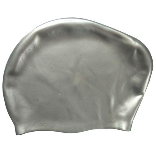 Шапочка для плавания силиконовая Dobest для длинных волос Kw10 (серебро) 42221658