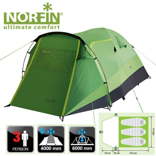 Палатка 3-х местная Norfin BREAM 3 NF SALMO 37600990