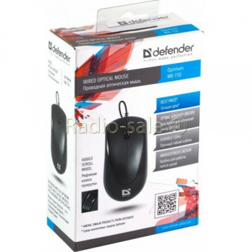 Мышь Defender Optimum MB-150 Black (PS/2), 800dpi, черный 5732565