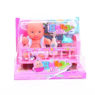 Набор Baby Time - Пупс в кроватке с аксессуарами Shenzhen Toys