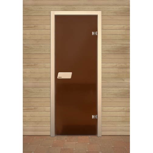 Дверь для сауны NARVIA, матовая бронза 7х19 37137904