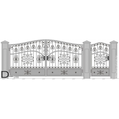 Кованые ворота калитка В-022 (2м x 3.5м) 5273766