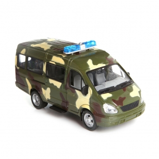 Инерционная машина "Автопарк" - Военный микроавтобус (свет, звук), 1:27 Joy Toy