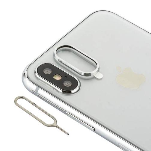 Защитное кольцо камеры Aluminium & игла для извлечения сим-держателя COTEetCI (GS8105-TS) для iPhone XS/ X Серебристый 42460386
